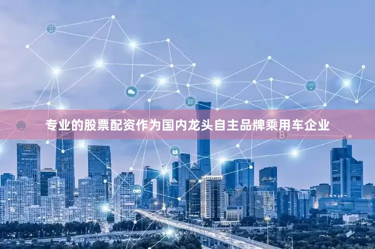 专业的股票配资作为国内龙头自主品牌乘用车企业